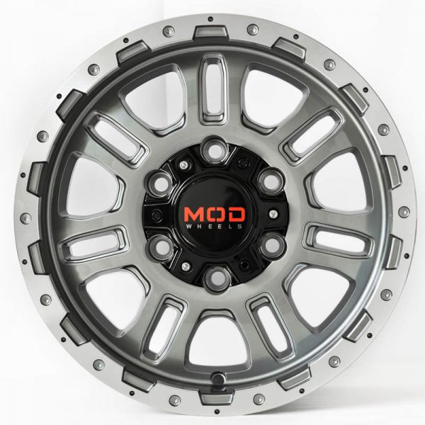 Pickup Truck Van SUV Wheels Mags Magwheels Rims AWC MOD ROCKWELL MACHINE LIP GUN METAL FACE GUN METAL BASE 15×7 6×139.7 (2)