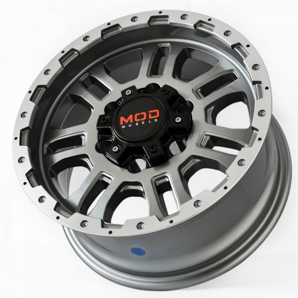 Pickup Truck Van SUV Wheels Mags Magwheels Rims AWC MOD ROCKWELL MACHINE LIP GUN METAL FACE GUN METAL BASE 15×7 6×139.7 (3)