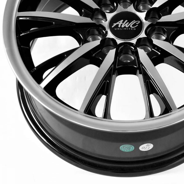Sedan AUV MPV Wheels Mags Magwheels Rims AWC MOD AMAZE MACHINE LIP MACHINE FACE BLACK BASE 15×6.5 5×100 5×114.3 (5)