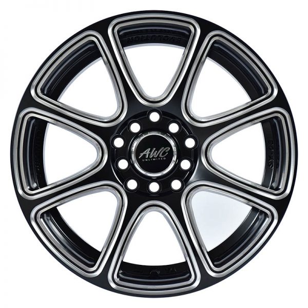 Sedan AUV MPV Wheels Mags Magwheels Rims AWC MOD ARMOR 8 3723 BLACK BASE WITH MILLING 15X6.5 5X100 5X114.3 (2)