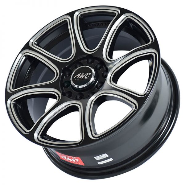 Sedan AUV MPV Wheels Mags Magwheels Rims AWC MOD ARMOR 8 3723 BLACK BASE WITH MILLING 15X6.5 5X100 5X114.3 (3)