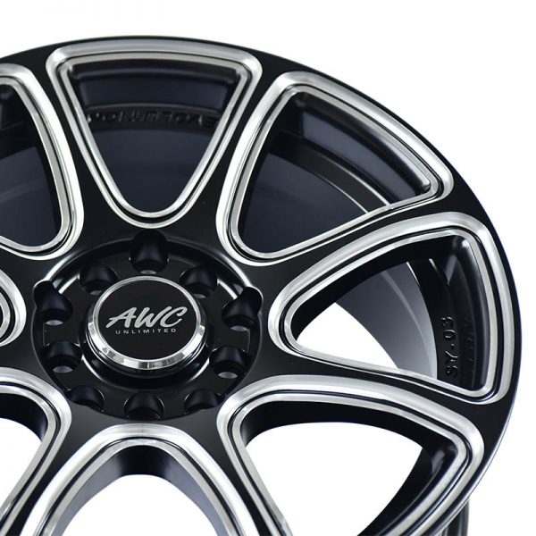 Sedan AUV MPV Wheels Mags Magwheels Rims AWC MOD ARMOR 8 3723 BLACK BASE WITH MILLING 15X6.5 5X100 5X114.3 (4)