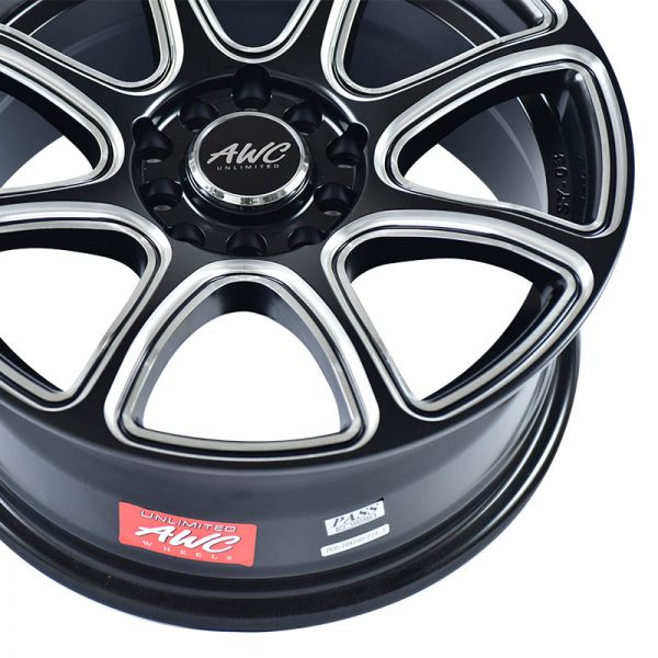 Sedan AUV MPV Wheels Mags Magwheels Rims AWC MOD ARMOR 8 3723 BLACK BASE WITH MILLING 15X6.5 5X100 5X114.3 (5)