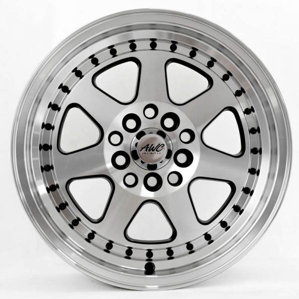Sedan AUV MPV Wheels Mags Magwheels Rims AWC MOD BILLBOARD MACHINE LIP MACHINE FACE BLACK BASE 15×7 5×100 5×114.3 (2)