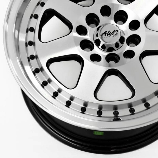 Sedan AUV MPV Wheels Mags Magwheels Rims AWC MOD BILLBOARD MACHINE LIP MACHINE FACE BLACK BASE 15×7 5×100 5×114.3 (5)