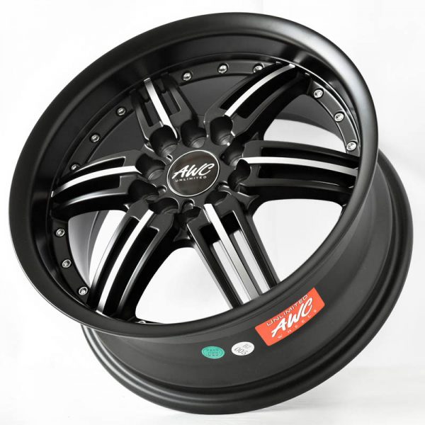 Sedan AUV MPV Wheels Mags Magwheels Rims AWC MOD DIVA MACHINE LIP BLACK FACE 15×6.5 5×100 5×114.3 (3)