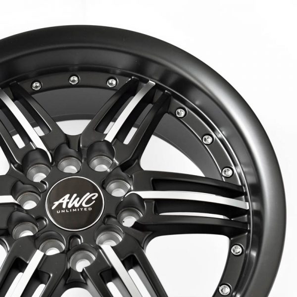Sedan AUV MPV Wheels Mags Magwheels Rims AWC MOD DIVA MACHINE LIP BLACK FACE 15×6.5 5×100 5×114.3 (4)