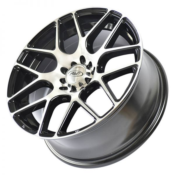 Sedan AUV MPV Wheels Mags Magwheels Rims AWC MOD GUARDIAN 181 MACHINE LIP MACHINE FACE BLACK BASE 17X7.5 5X100 5X114.3 (3)