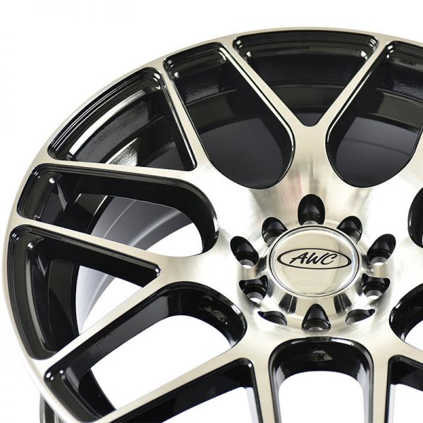 Sedan AUV MPV Wheels Mags Magwheels Rims AWC MOD GUARDIAN 181 MACHINE LIP MACHINE FACE BLACK BASE 17X7.5 5X100 5X114.3 (4)
