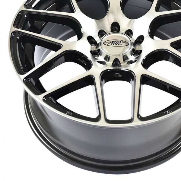 Sedan AUV MPV Wheels Mags Magwheels Rims AWC MOD GUARDIAN 181 MACHINE LIP MACHINE FACE BLACK BASE 17X7.5 5X100 5X114.3 (5)