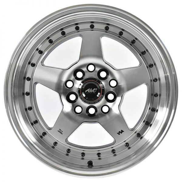 Sedan AUV MPV Wheels Mags Magwheels Rims AWC MOD HOWLER 5106 MACHINE LIP MACHINE FACE BLACK BASE 15X7 5X100 5X114.3 (2)