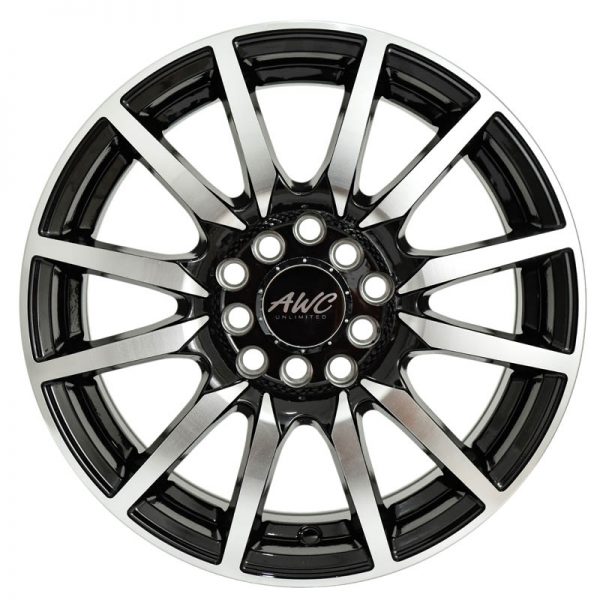 Sedan AUV MPV Wheels Mags Magwheels Rims AWC MOD IDENTITY MACHINE FACE BLACK BASE 17×7 5×100 5×114.3 (2)