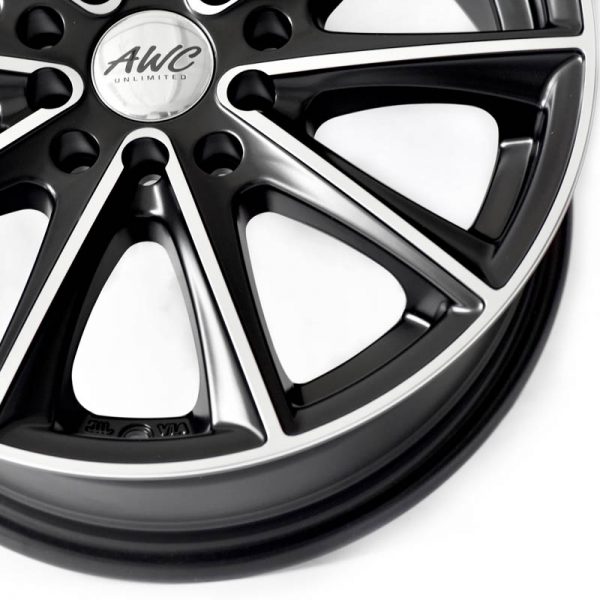 Sedan AUV MPV Wheels Mags Magwheels Rims AWC MOD MASKARA MACHINE LIP MACHINE FACE BLACK BASE 15×6.5 5×100 5×114.3 (5)