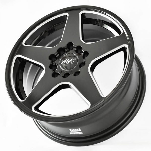 Sedan AUV MPV Wheels Mags Magwheels Rims AWC MOD VIBER BLACK LIP BLACK FACE BLACK BASE HYPER SILVER SPOKE 15×6.5 5×100 5×114.3 (3)