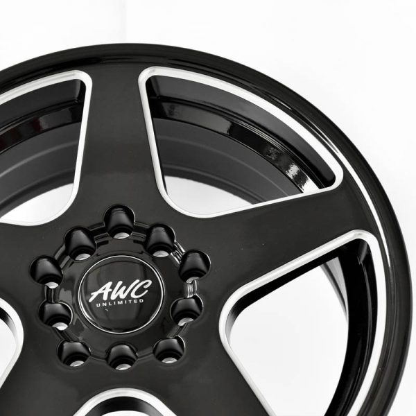 Sedan AUV MPV Wheels Mags Magwheels Rims AWC MOD VIBER BLACK LIP BLACK FACE BLACK BASE HYPER SILVER SPOKE 15×6.5 5×100 5×114.3 (4)