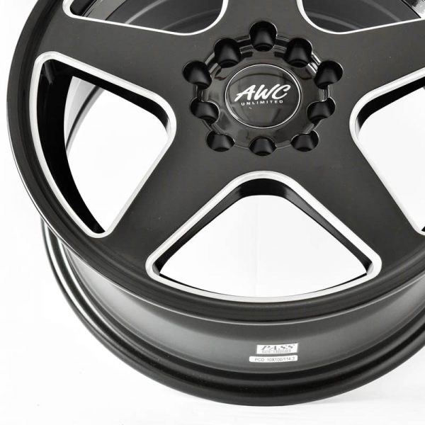 Sedan AUV MPV Wheels Mags Magwheels Rims AWC MOD VIBER BLACK LIP BLACK FACE BLACK BASE HYPER SILVER SPOKE 15×6.5 5×100 5×114.3 (5)