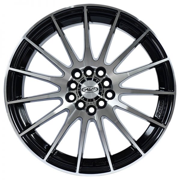 Sedan AUV MPV Wheels Mags Magwheels Rims AWC MOD VULGAR 945 MACHINE LIP MACHINE FACE BLACK BASE 18X7.5 5X100 5X114.3 (2)