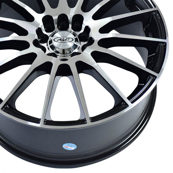 Sedan AUV MPV Wheels Mags Magwheels Rims AWC MOD VULGAR 945 MACHINE LIP MACHINE FACE BLACK BASE 18X7.5 5X100 5X114.3 (5)