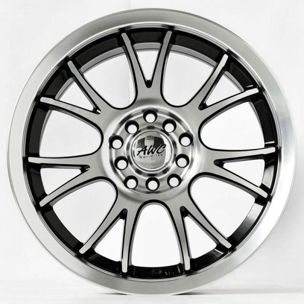 Sedan Hatchback MPV Wheels Mags Magwheels Rims AWC MOD KOMPAK MACHINE LIP MACHINE FACE BLACK BASE 16×7 5×100 5×114.3 (2)