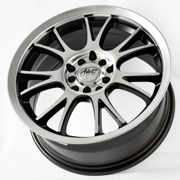 Sedan Hatchback MPV Wheels Mags Magwheels Rims AWC MOD KOMPAK MACHINE LIP MACHINE FACE BLACK BASE 16×7 5×100 5×114.3 (3)