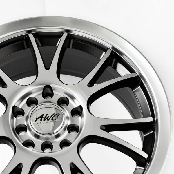 Sedan Hatchback MPV Wheels Mags Magwheels Rims AWC MOD KOMPAK MACHINE LIP MACHINE FACE BLACK BASE 16×7 5×100 5×114.3 (4)