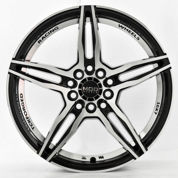 Sedan Hatchback MPV Wheels Mags Magwheels Rims AWC MOD LAUNCHER MACHINE FACE BLACK BASE 16×7 5×100 5×114.3 (2)