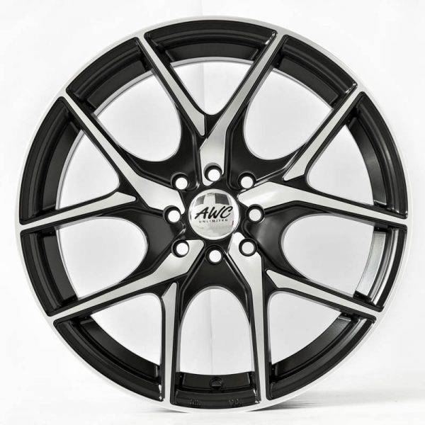 Sedan Hatchback Wheels Mags Magwheels Rims AWC MOD LA LIGA MACHINE FACE BLACK BASE 17×7.5 4×100 4×114.3 (2)