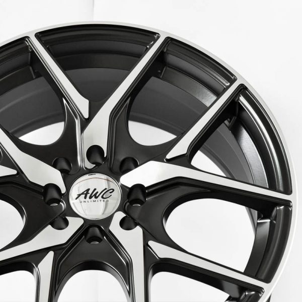 Sedan Hatchback Wheels Mags Magwheels Rims AWC MOD LA LIGA MACHINE FACE BLACK BASE 17×7.5 4×100 4×114.3 (3)