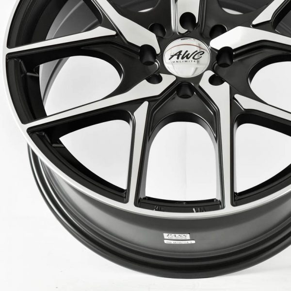 Sedan Hatchback Wheels Mags Magwheels Rims AWC MOD LA LIGA MACHINE FACE BLACK BASE 17×7.5 4×100 4×114.3 (4)
