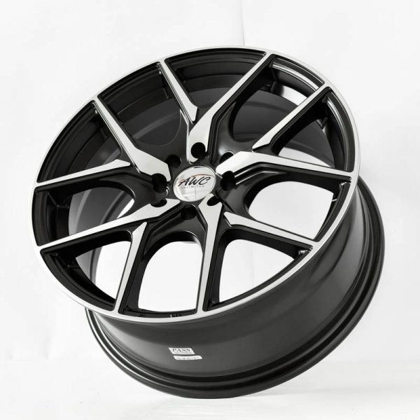 Sedan Hatchback Wheels Mags Magwheels Rims AWC MOD LA LIGA MACHINE FACE BLACK BASE 17×7.5 4×100 4×114.3 (5)