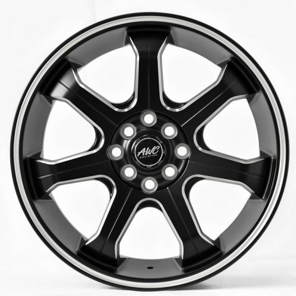 Sedan Hatchback Wheels Mags Magwheels Rims AWC MOD LOCKOUT MACHINE LIP BLACK FACE BLACK BASE SILVER MILLED SPOKE 17×7 4×100 4×114.3 (4)