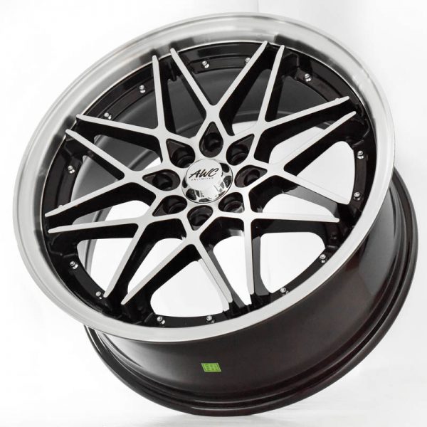 Sedan Hatchback Wheels Mags Magwheels Rims AWC MOD PACIFIC MACHINE LIP MACHINE FACE BLACK BASE 17×7.5 4×100 4×114.3 (3)