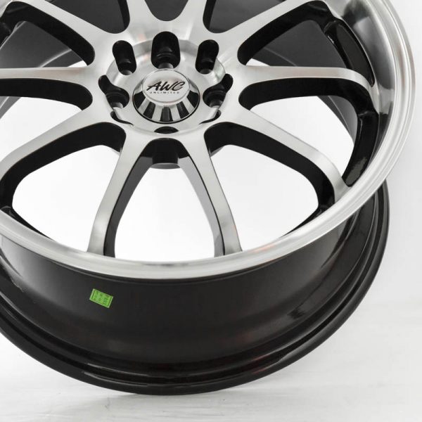 Sedan Hatchback Wheels Mags Magwheels Rims AWC MOD PRETENDER MACHINE LIP MACHINE FACE BLACK BASE 17×7.5 4×100 4×114.3 (5)