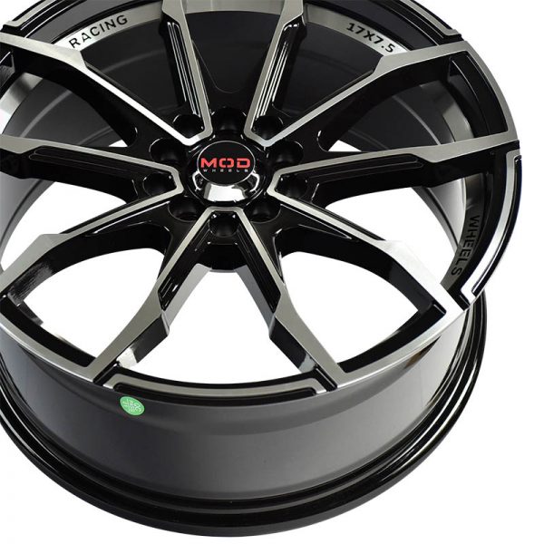 Sedan Hatchback Wheels Mags Magwheels Rims AWC MOD PROFILE 245 MACHINE FACE BLACK BASE 17X7.5 4X100 4X114.3 (5)