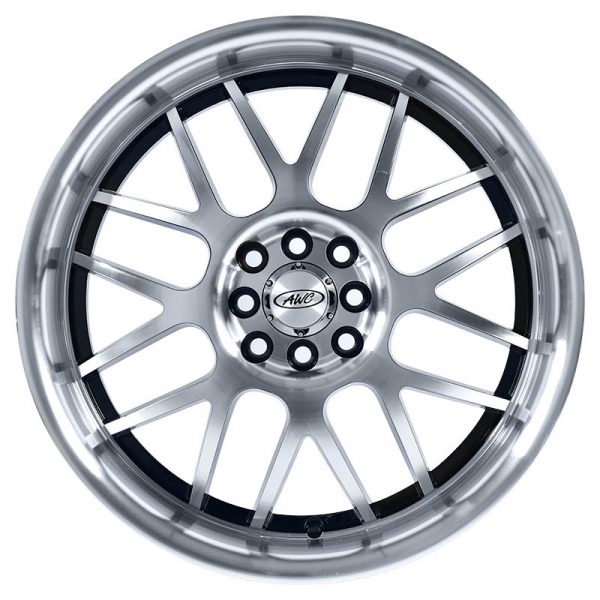 Sedan Hatchback Wheels Mags Magwheels Rims AWC MOD RAIDER 8 X006 MACHINE LIP MACHINE FACE BLACK BASE 18×7.5 4X100 4X114.3 (2)