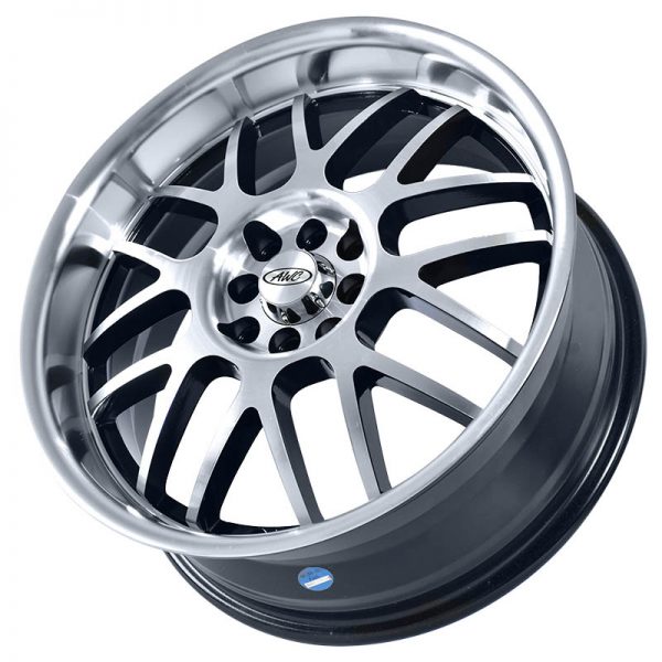 Sedan Hatchback Wheels Mags Magwheels Rims AWC MOD RAIDER 8 X006 MACHINE LIP MACHINE FACE BLACK BASE 18×7.5 4X100 4X114.3 (3)