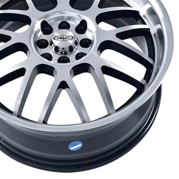 Sedan Hatchback Wheels Mags Magwheels Rims AWC MOD RAIDER 8 X006 MACHINE LIP MACHINE FACE BLACK BASE 18×7.5 4X100 4X114.3 (5)