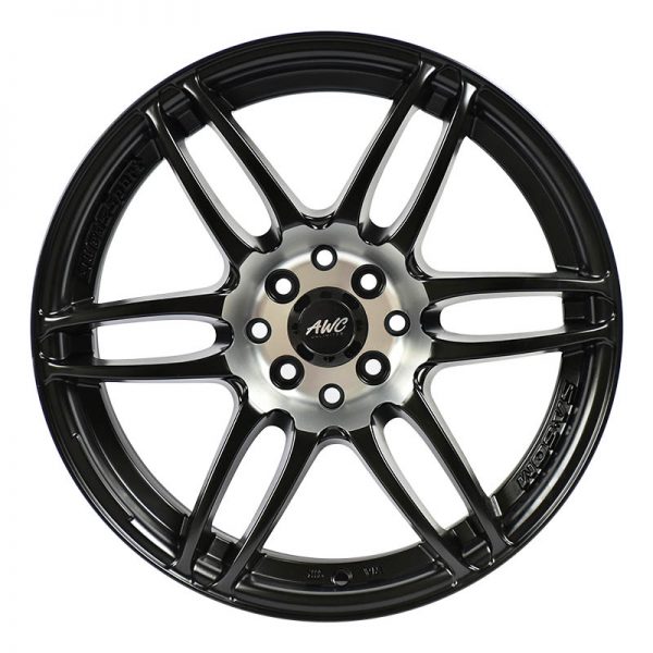 Sedan Hatchback Wheels Mags Magwheels Rims AWC MOD ULTIMATE 753 BLACK BASE MACH.CENTER 17X7.5 4X100 4X114.3 (2)