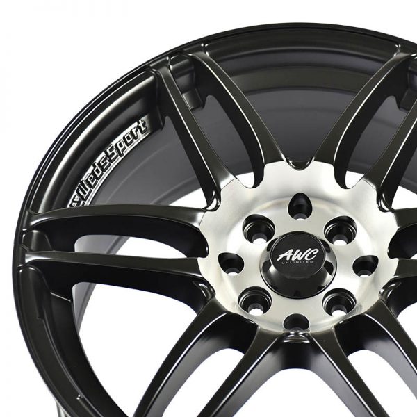 Sedan Hatchback Wheels Mags Magwheels Rims AWC MOD ULTIMATE 753 BLACK BASE MACH.CENTER 17X7.5 4X100 4X114.3 (4)