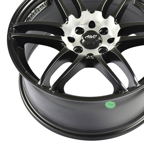 Sedan Hatchback Wheels Mags Magwheels Rims AWC MOD ULTIMATE 753 BLACK BASE MACH.CENTER 17X7.5 4X100 4X114.3 (5)