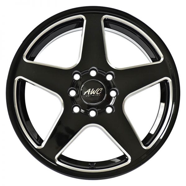 Sedan Hatchback Wheels Mags Magwheels Rims AWC MOD VIBER 9535 BLACK LIP BLACK FACE BASE SILVER MILLED SPOKE 15X6.5 4X100 4X114.3 (2)