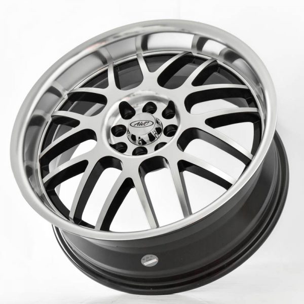 Sedan MPV Wheels Mags Magwheels Rims AWC MOD RAIDER 8 MACHINE LIP MACHINE FACE BLACK BASE 18×7.5 4×100 4×114.3 (3)