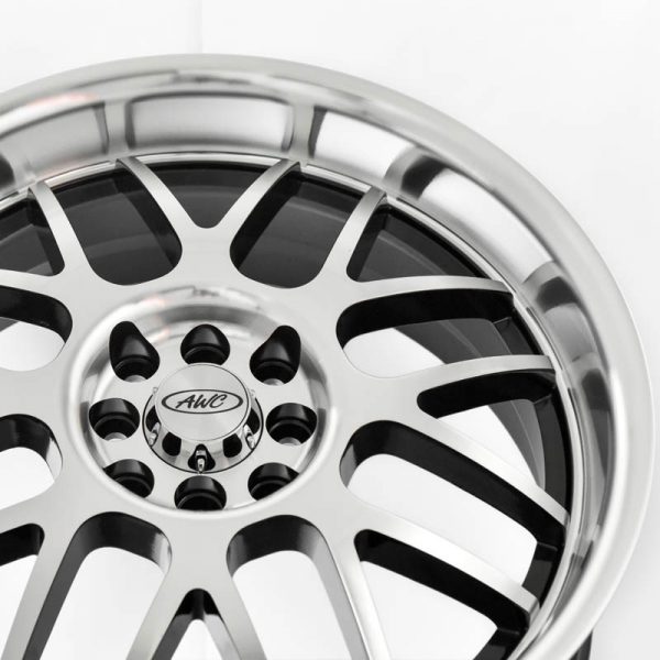 Sedan MPV Wheels Mags Magwheels Rims AWC MOD RAIDER 8 MACHINE LIP MACHINE FACE BLACK BASE 18×7.5 4×100 4×114.3 (4)