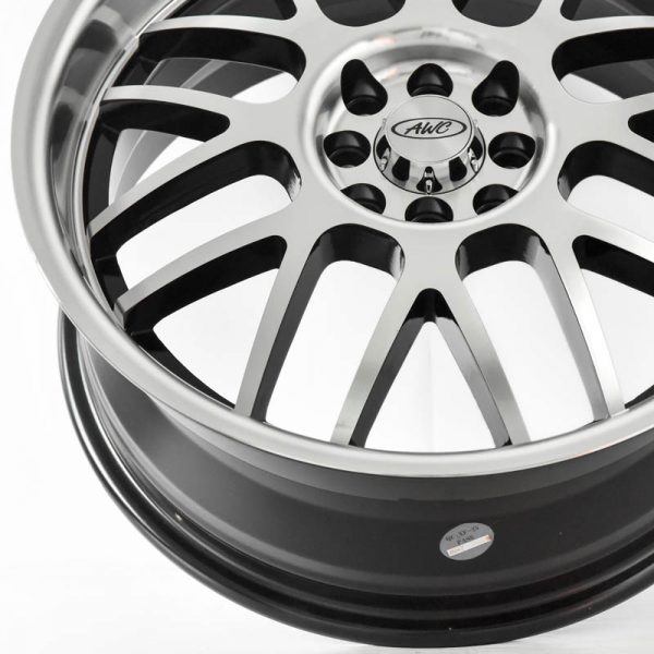 Sedan MPV Wheels Mags Magwheels Rims AWC MOD RAIDER 8 MACHINE LIP MACHINE FACE BLACK BASE 18×7.5 4×100 4×114.3 (5)