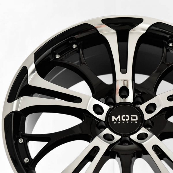 Sedan MPV Wheels Mags Magwheels Rims AWC MOD UNITED MACHINE LIP MACHINE FACE BLACK BASE 18×7.5 5×100 5×114.3 (4)