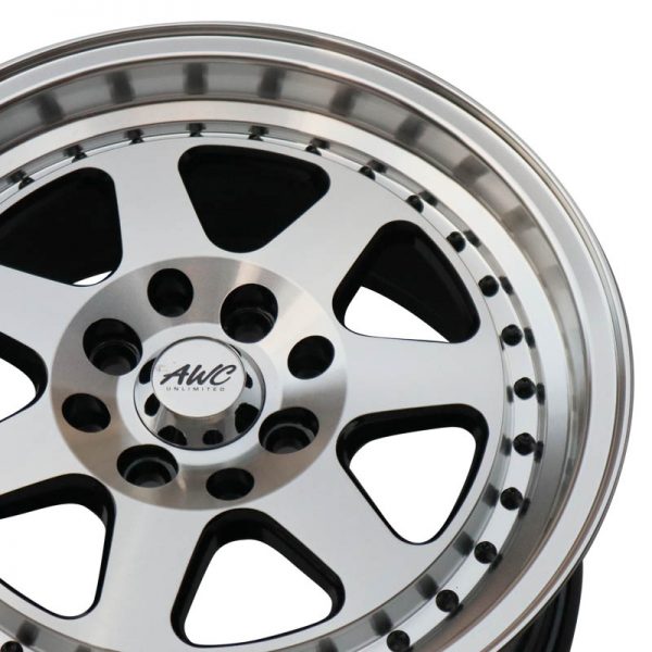 SEDAN HATCHBACK MAGS WHEELS MAGWHEELS RIMS PHILIPPINES AWC MOD BILLBOARD MACHINE FACE BLACK BASE 15X7 4X100 4X114.3 (4)