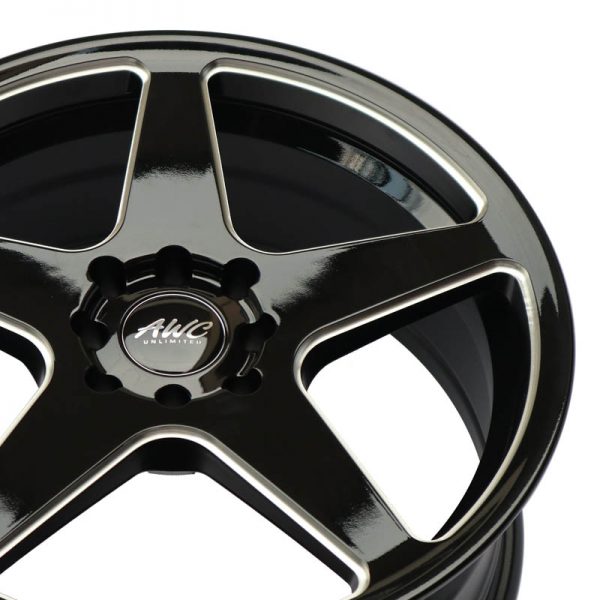 SEDAN HATCHBACK MAGS WHEELS MAGWHEELS RIMS PHILIPPINES AWC MOD VIBER BLACK WITH MILLED SPOKE 17X7.5 4X100 4X114.3 (4)