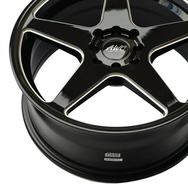 SEDAN HATCHBACK MAGS WHEELS MAGWHEELS RIMS PHILIPPINES AWC MOD VIBER BLACK WITH MILLED SPOKE 17X7.5 4X100 4X114.3 (5)