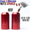 Nuts Sparco 12X1.25 Red W/O Washer Open Type