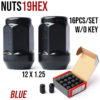 Nuts 19Hexagon 12X1.25 Black W/O Washer Close Type